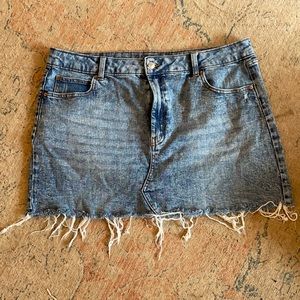 Wild Fable Jean skirt with fringe at bottom